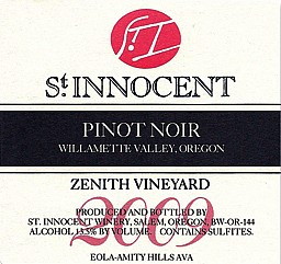 St. Innocent Pinot Noir Zenith Vineyard 2015 375ml
