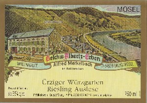 Merkelbach Urziger Wurzgarten Riesling Auslese Lang Pitcher # 2018 750ml