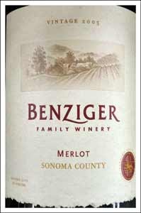 Benziger Merlot 2017 750ml