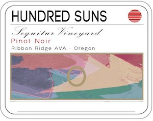 Hundred Suns Pinot Noir Sequitur Ribbon Ridge 2017 750ml