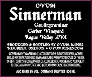 Ovum Gewurztraminer Sinnerman 2017 500ml