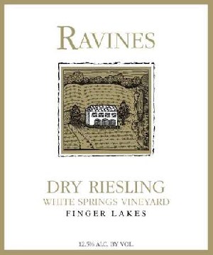 Ravines Wine Cellars Riesling Dry White Springs Vineyard 2017 750ml
