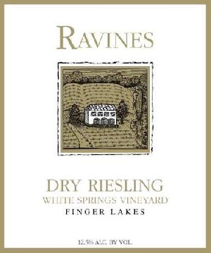 Ravines Wine Cellars Riesling Dry White Springs Vineyard 2017 750ml